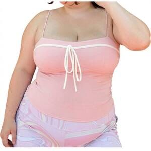 NEW CURVE MARKET prove me wrong tank top in pink